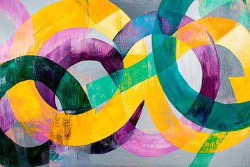 Kleurrijke gebogen vormen gecombineerd