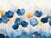 Goldene und blaue Blumen