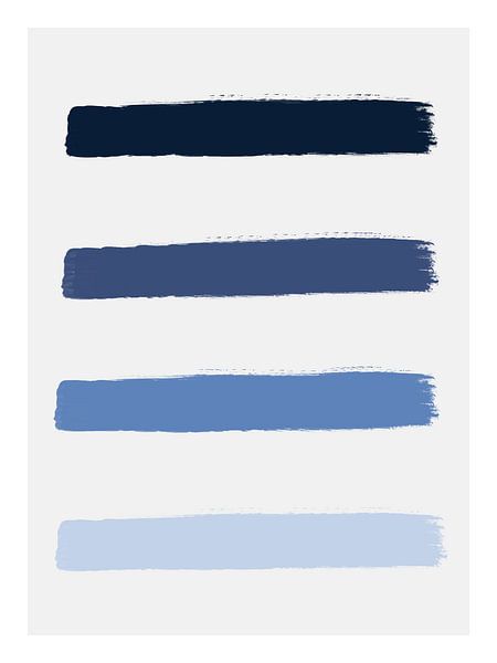 Bleu Océan Touches de pinceau Impression par MDRN HOME