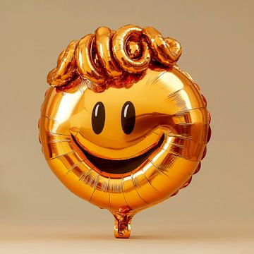 Ballon Smiley doré sur Marianne Ottemann - OTTI