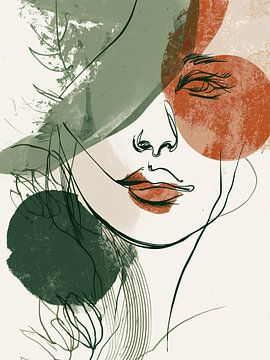 Rusty brown and dark green face