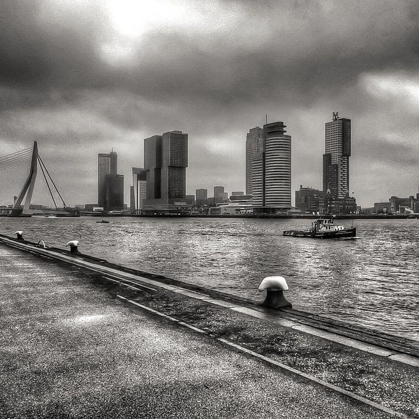 Zicht op Wilhelminapier (vierkant) van Rob van der Pijll