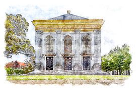 Rückseite der Nieuwe Kerk in Zierikzee (Zeeland) (Aquarell)