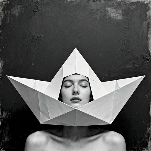 Sail Away modern portrait art by Mad Dog Art