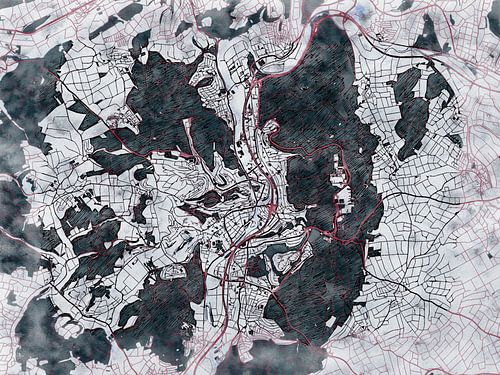 Carte de Marburg avec le style 'White Winter'