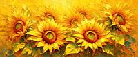 Zonnebloemen tussen licht en stagnatie - een schilderkunstige hommage aan de zonnebloem als symbool van bloei, vergankelijkheid en de stille kracht van de zomer