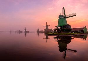 A misty sunrise by the Zaanse Schans (cropped version) von Costas Ganasos