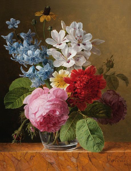 Boeket met bloemen in een vaas, Jan Frans van Dael van Meesterlijcke Meesters