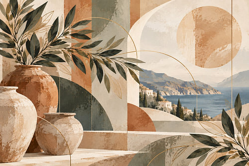 Uitzicht op de mediterrane boog – Zonovergoten Toscaans landschap