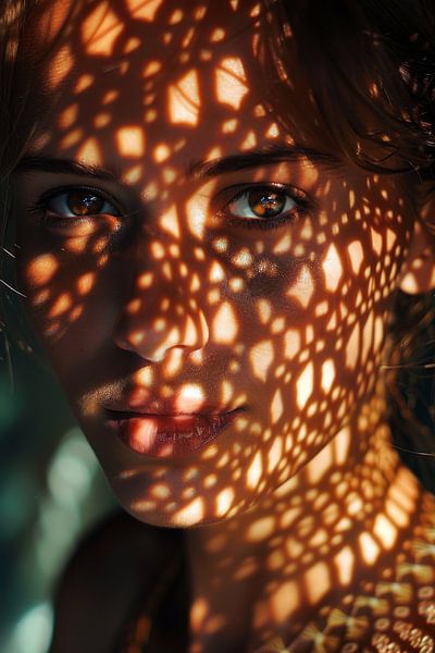 Light play portrait of a woman by Poster Art Shop