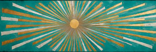 Stralend zon in goud en wit