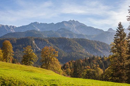 Alpage de Graseck avec les montagnes du Wetterstein