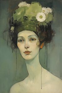 Frau in Grün