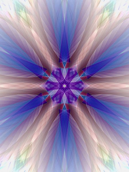 Mandala digitale Kunst 'Mystic indigo von Ivonne Fuhren- van de Kerkhof