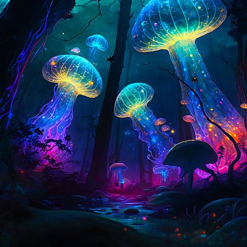 Fanatenbos met kwallen