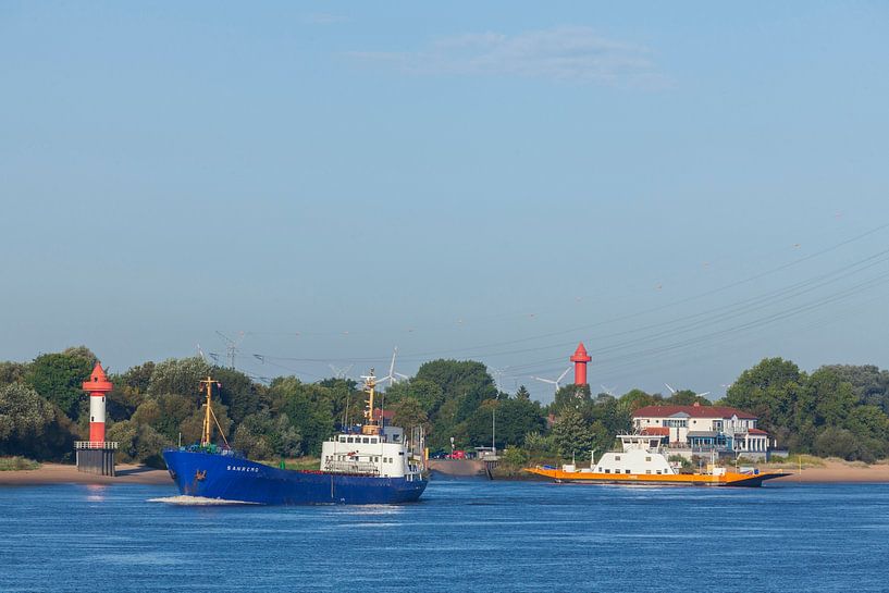 car ferry, lighthouse, Weser, Farge, Bremen by Torsten Krüger
