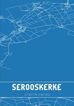 Blaupause | Karte | Serooskerke (Zeeland) von Rezona