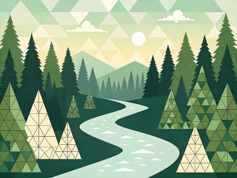 Tranquille rivière Treeline par Artistic