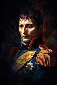 Vision impériale Napoléon Bonaparte en teintes abstraites sur De Muurdecoratie