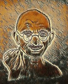 Gandhi im Picasso-Stil
