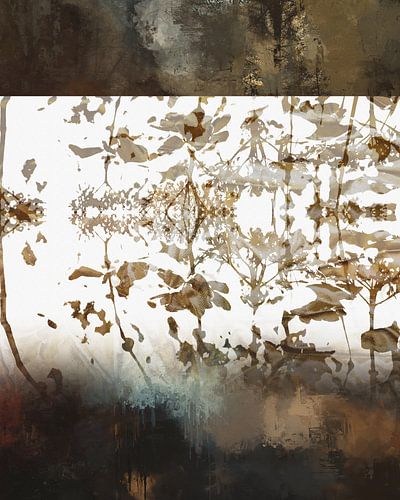 Vrijheid | Abstract landschap in een schilderachtig palet met bruin en taupe