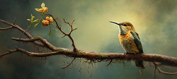 Hummingbird | Green by Blikvanger Schilderijen