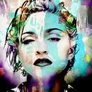 Madonna Abstrakt Porträt Blau Lila von Art By Dominic Miniaturansicht