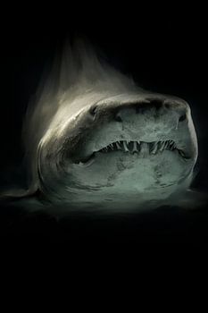 Stoeren haai met zwarte achtergrond