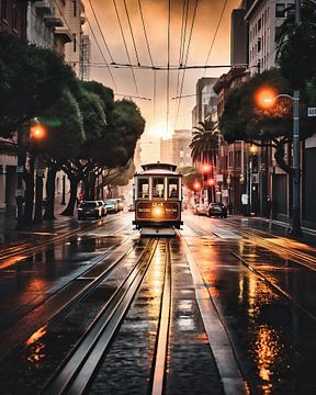 Kabelbaan in San Francisco van fernlichtsicht
