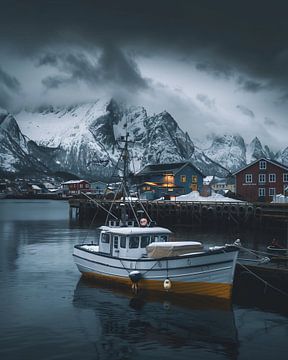 Rustige haven in Noorwegen van fernlichtsicht