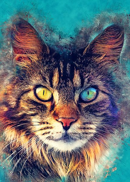 cat 6 animals art #cat #cats #kitten by JBJart Justyna Jaszke