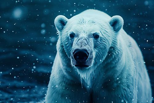 IJsbeer in de sneeuwstorm