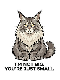 PrintI'm Not Big You're Just Small Funny Cat Illustration by cr8image