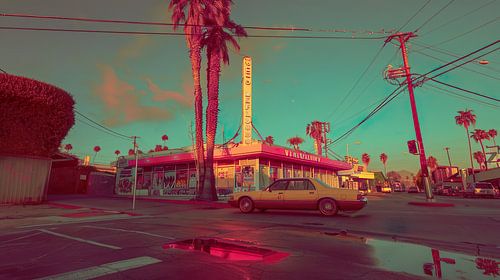 A synthwave ambrotype Los Angeles