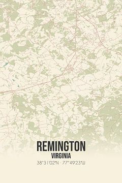 Alte Karte von Remington (Virginia), USA. von Rezona