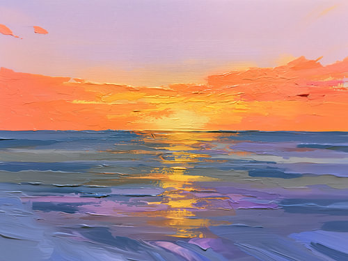Sunset over sea