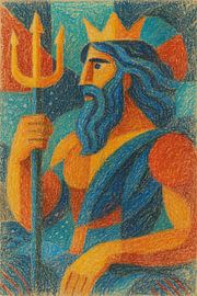Neptune, Roman god illustration. by Gallery Hoppenbrouwers