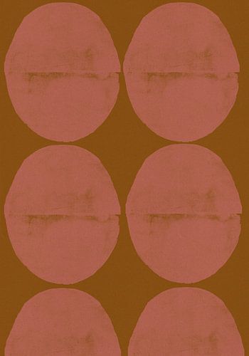 Roze terra vormen op donkergele oker.