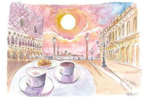 Place Saint-Marc avec café et brioche