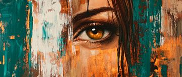 A moment of colour - expressive portrait by Poster Art Shop