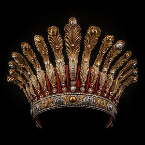 Goldene Krone mit Federn
