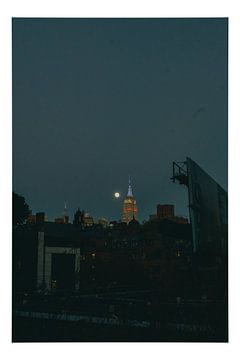 The moon on the Empire State by cudbeart
