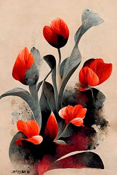 Red Tulips by treechild .