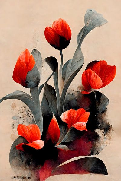 Rode tulpen van Treechild