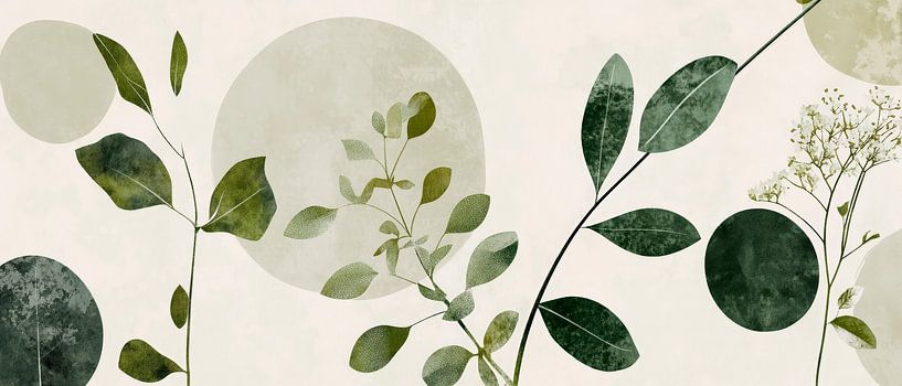 Green harmony - Botanical elegance by Poster Art Shop
