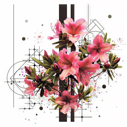 Azalea bloemen kunstwerk