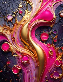 Goud en roze met patroon