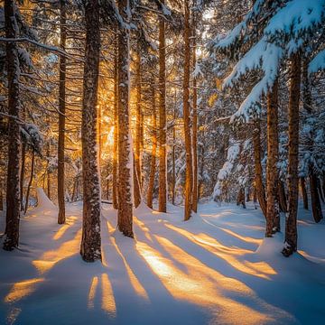 Winterbos lichtshows van Poster Art Shop