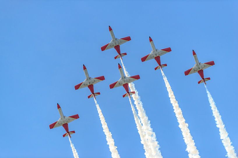 Patrulla Águila of the Spanish Air Force in action. by Jaap van den Berg