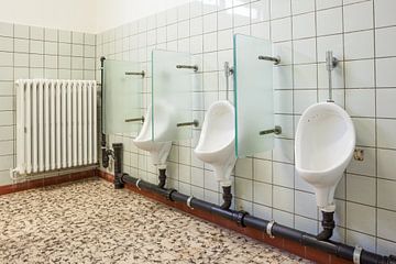Urinoirs bij de mannen toilet van Marcel Derweduwen